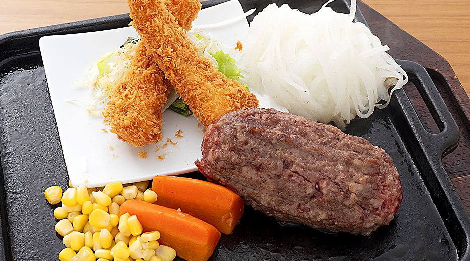 海老フライ&俵ハンバーグランチ